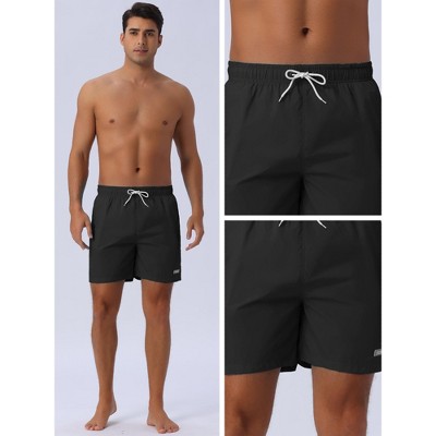 INSPIRE CHIC Men's Summer Drawstring Elastic Waist Mesh Lining Solid Board Shorts Black 36 — фото 4