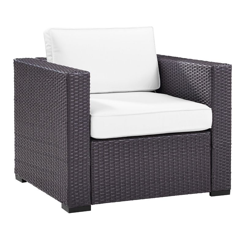 Biscayne Armchair with White Cushions - Brown/White - Crosley, 1 of 8