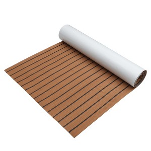 Unique Bargains EVA Faux Teak Decking Sheet Mat Self-Adhesive for Boat Car Flooring 94.49"x35.43" - 1 of 4