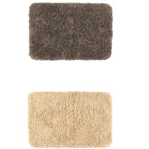 Unique Bargains Extra Soft Thick Microfiber Non-Slip Plush Bath Mats 2 Pcs - 1 of 4