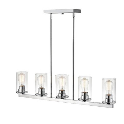 Verlana Chrome 5-Light Glass Pendant Chandelier