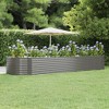 vidaXL Garden Raised Bed Grey Powder-coated steel 176 x 55.1 x 26.8 in - 2 of 4