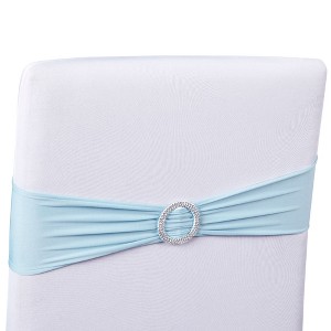 Juvale 50 Pack Light Blue Chair Sashes for Wedding Reception, Baby Shower, Birthday Party, Fits 13.5- to 16.5-Inch Chair Backs - 1 of 4