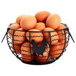 Juvale Wire Table Decor for Eggs, Farmhouse Kitchen Organizer (Black, 8.2 x 8.2 x 4.9 In)