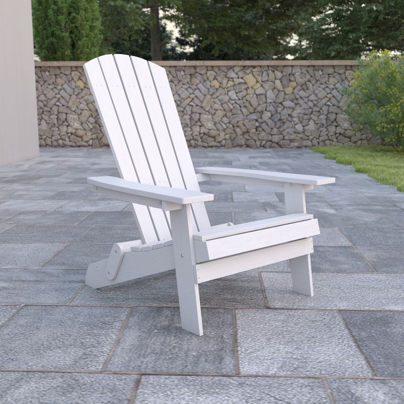 Flash Furniture Charlestown All-Weather Poly Resin Indoor/Outdoor Folding Adirondack Chair, 3 of 13