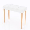 Vanity Table with Flip Top Mirror, Wooden Makeup Dressing Table with Double Door Compartment,Writing Desk - 4 of 4