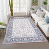 Floral Indoor Washable Area Rug, Non-Slip Backing Low Pile Folding Soft Floor Cover for Kitchen Hallway Laundry Living Room Bathroom - 2 of 4