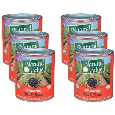 Natural Value Organic Black Beans - Case of 6/110 oz