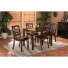 Baxton Studio 5pc Mozaika Leather Contemporary Dining Set Black: Modern Rectangle Table, 4 Upholstered Chairs - 2 of 4