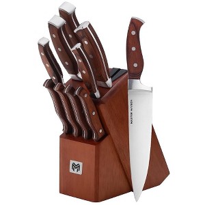 Supreme Series 11-Piece Wood Handle Knife Set in Walnut Block Integrated Sharpener - 1 of 3