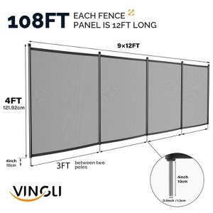 VINGLI Black Pool Fence Swimming Pool Fence in Ground Pool Safety Fencing - 1 of 4