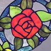 CHLOE Lighting ROSELIA Floral Tiffany-glass Window Panel 10 Wide - 3 of 4
