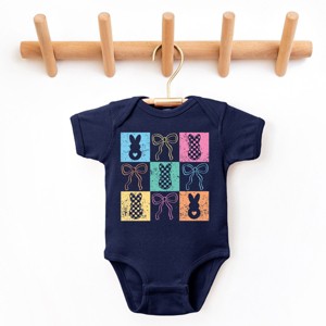 The Juniper Shop Checkered Bunny Coquette Distressed Baby Short Sleeve Bodysuit - 1 of 4