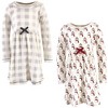 Touched by Nature Big Girls and Youth Organic Cotton Long-Sleeve Dresses 2pk, Snowman - 2 of 4