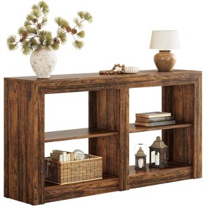 Tribesigns 59-Inch 3-Tier Farmhouse Entryway Table, Wood Console Table Behind Couch - 1 of 4