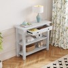 CAVINAS 36 inch Console Table with Drawer,Rustic Entryway Table with 2 Sturdy Shelves for Living Room,Hallway - 4 of 4