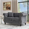 NicBex Modern Loveseat Sofa,Velvet Sofa Bed with Rolled Arms and 2 Pillows for Living Room,Office - 2 of 4