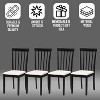 Kings Brand Furniture - Set of 4 Wood Dining Chairs - Upholstered Modern Dining Room Kitchen Armless Side Chair - 3 of 4