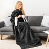 PAVILIA Wearable Blanket with Sleeves for Women Men Adults, Warm Soft Plush Snuggle Pocket Sleeved TV Throw - 2 of 4