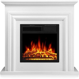 ZAFRO Electric Fireplace Mantel Wooden Surround Firebox, 36" White TV Stand with Freestanding ,  Adjustable Led Flame, 750W/1500w - 1 of 4