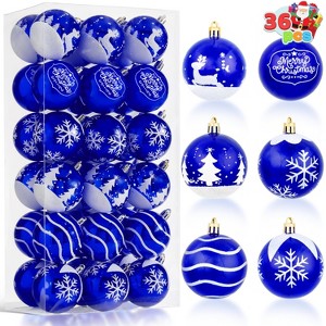 Joyfy 36 Pcs Shatterproof Home Party Decorative Christmas Tree Hanging Ball Ornaments 2.36inch - 1 of 4