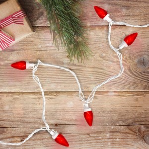 Northlight LED C7 Christmas Lights - Red - 16' White Wire - 25ct - 1 of 4