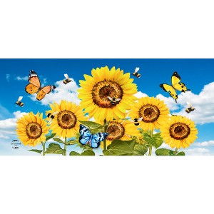Briarwood Lane Sunflowers and Bees Summer Large / Mini Mat 22x10 Indoor Outdoor For Summer Doormat - 1 of 2