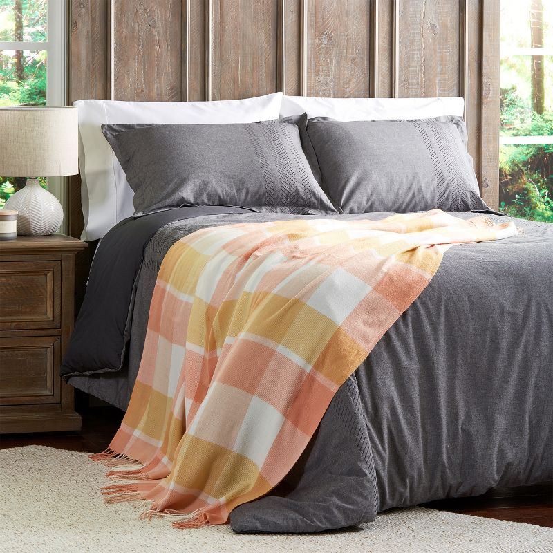 Soft Throw Blanket - Oversized, Luxuriously Fluffy, Vintage-Look and Cashmere-Like Woven Acrylic - Throws by Hastings Home (Desert Blush Plaid), 4 of 9