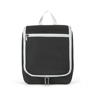 Della Gao Black Water Repellent Polyester Hanging Toiletry Bag