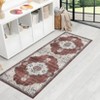 Washable Rug Vintage Oriental Distressed Rug Non Slip Non Shedding Rug Retro Medallion Foladable Rugs Low Pile Carpet for Bedroom Living Room Nursery - 3 of 4