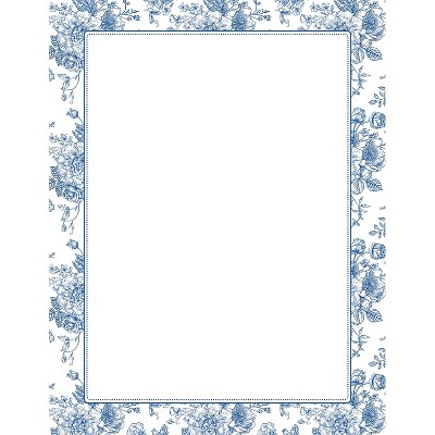 Great Papers Blue Toile Floral Everyday Letterhead Multicolored 50 Sheets/Pack (2025010)