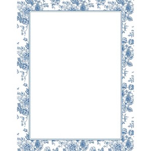 Great Papers Blue Toile Floral Everyday Letterhead Multicolored 50 Sheets/Pack (2025010) - 1 of 4