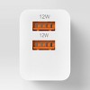 Dual Port USB-A Home Charger 2pk - dealworthy™ White - 3 of 3