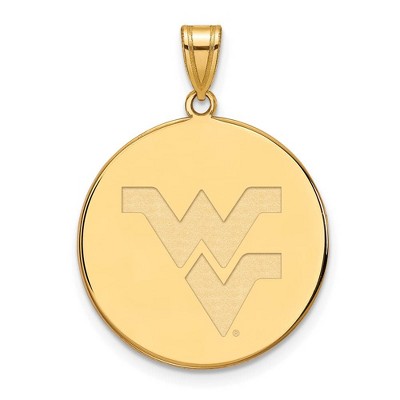 Black Bow Jewelry 10k Yellow Gold West Virginia Mountaineers NCAA Extra Large Pendant