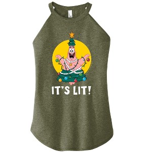 Women's - SpongeBob SquarePants - Patrick It's Lit Graphic High Neck Tank - 1 of 4