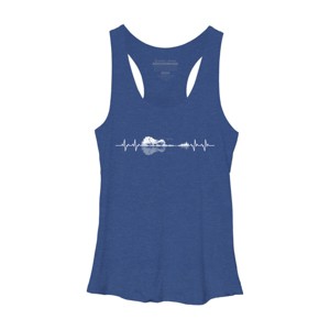 Women's Design By Humans Nature Guitar Heart Beat By Maryedenoa Racerback Tank Top - 1 of 2