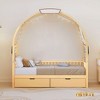 Twin Size Bed Frame with Arched Roof and 2 Drawers, Platform Bed Frame with Headboard, Twin Daybed, Wood Slats Support, No Box Spring Required - 2 of 4