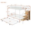 Twin Over Full Metal Bunk Bed with Trundle and Lateral Storage Ladder and Wardrobe, Black - 4 of 4