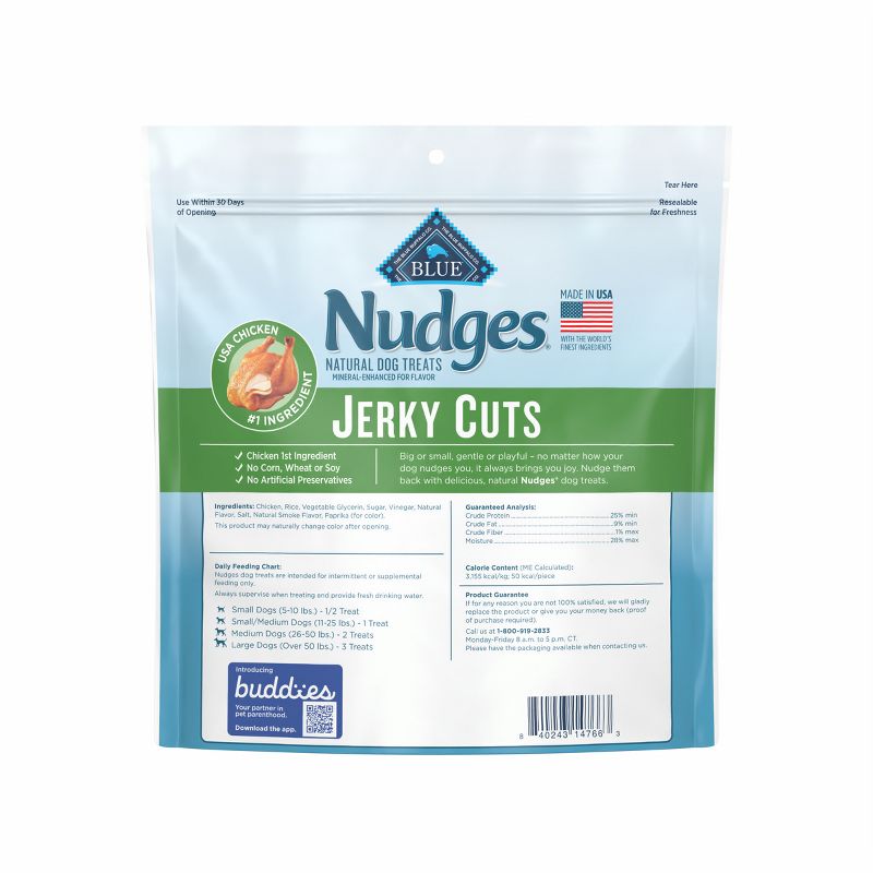 Nudges Blue Buffalo Jerky Cuts Natural Dog Treats with Chicken - 16oz, 4 of 6