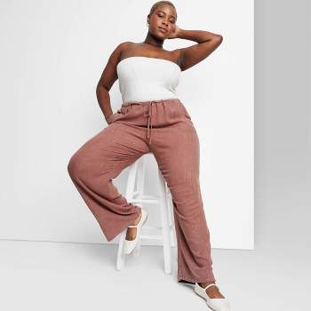 Women's Plus Size Harem Pants Brown 3x - White Mark : Target