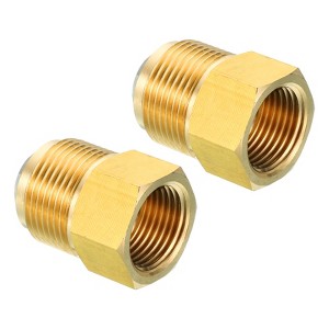 Unique Bargains Fit Air Gas Line Refrigeration Brass SAE 45 Degree Flare Plumbing Connectors - 1 of 4