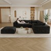 118.2" Corduroy Cloud Feather-filled L-Shaped Sectional Sofa with Deep Seat, Double-Layer Design, Removable Cushions, No Assembly, and DIY Combination - 3 of 4