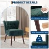 Mid Century Modern Wingback Accent Chair, Small Linen Upholstered Living Room Chairs with Thick Cushion & Rubberwood Leg for Bedroom Apartment - 2 of 4