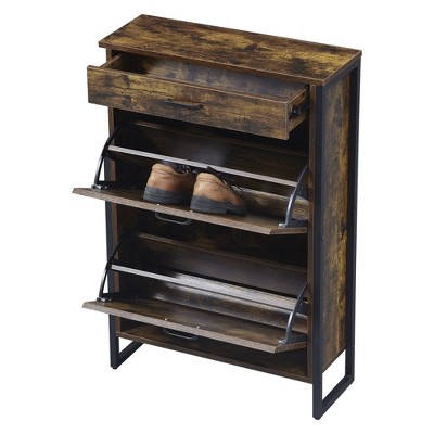 NicBex Shoe Rack Bench Shoe Storage Organizer Slim Shoe Cabinet Narrow Wall Hidden Shoe Cabinet for Entryway