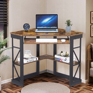 VECELO 41 in Corner Computer Desk with Storage Shelves & Charging Station, Gamer Desk, Modern Computer Desk for Home Office Workstation - 1 of 4