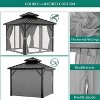 10x10 FT Permanent Hardtop Gazebo Outdoor Pavilion, Heavy Duty Aluminum Frame, Garden Shelter with Curtains & Netting, All-Weather Patio Canopy - 4 of 4