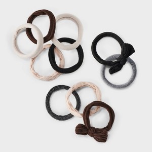 Pony Holder Bow Hair Elastic Set 10pc - A New Day™ - 1 of 2