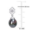 EVERLY JEWELRY | Sterling Silver 8 - 9 MM Black Tahitian Cultured Pearl and White Topaz Drop Earrings - 3 of 4