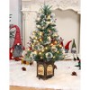 3 ft Pre-Lit Artificial Mini Christmas Tree with 78 Led Lights & Vintage Bells Base Festive Tabletop Decor with Berries - 4 of 4