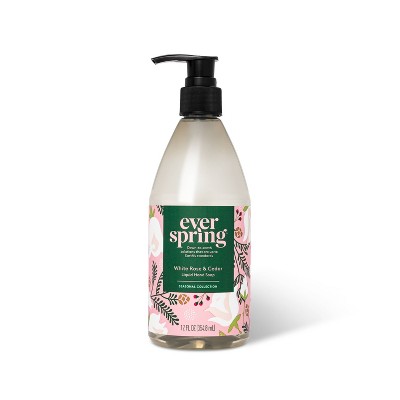 White Rose & Cedar Liquid Hand Soap - 12 fl oz - Clear - Everspring™